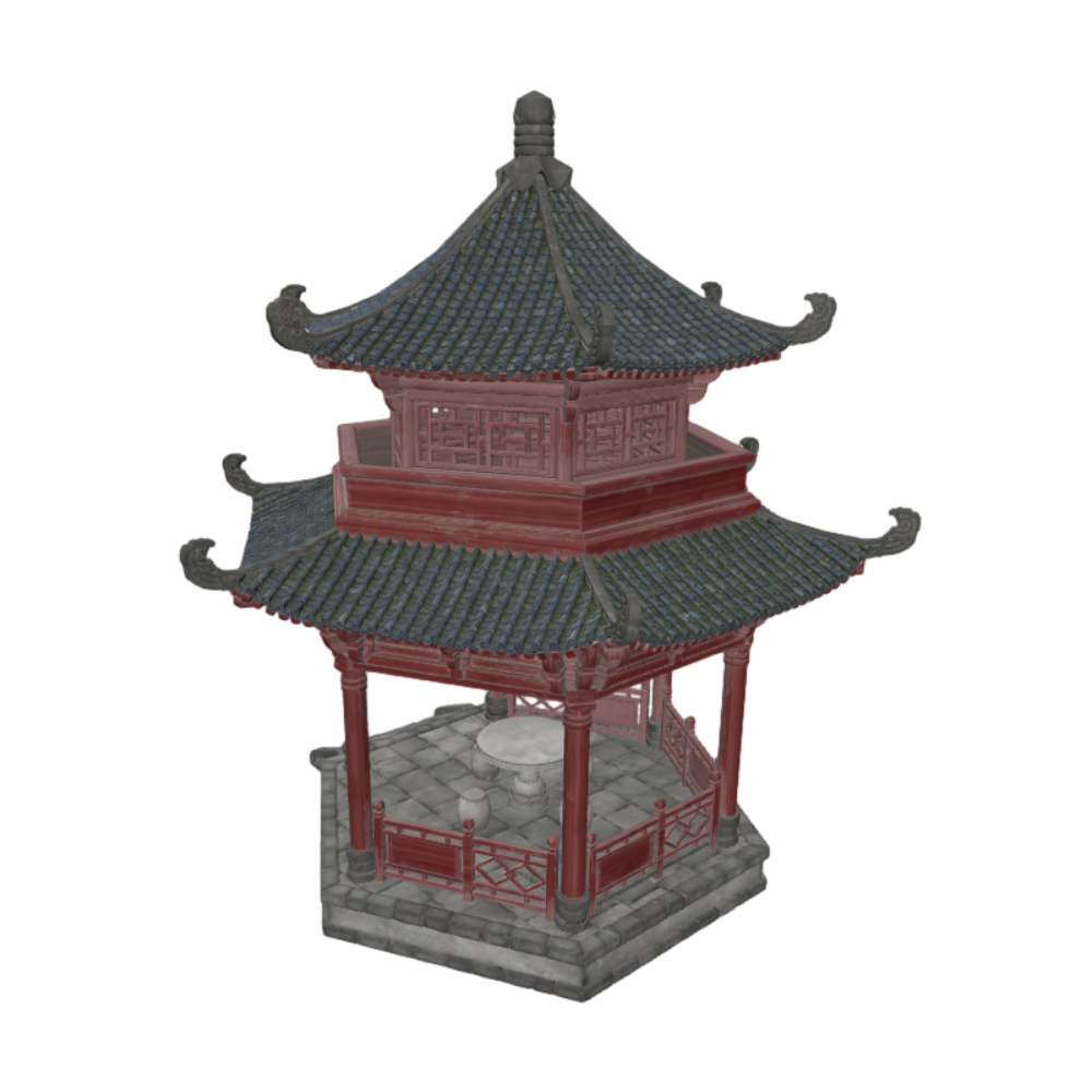 Chinese ancient building pavilion 3D model