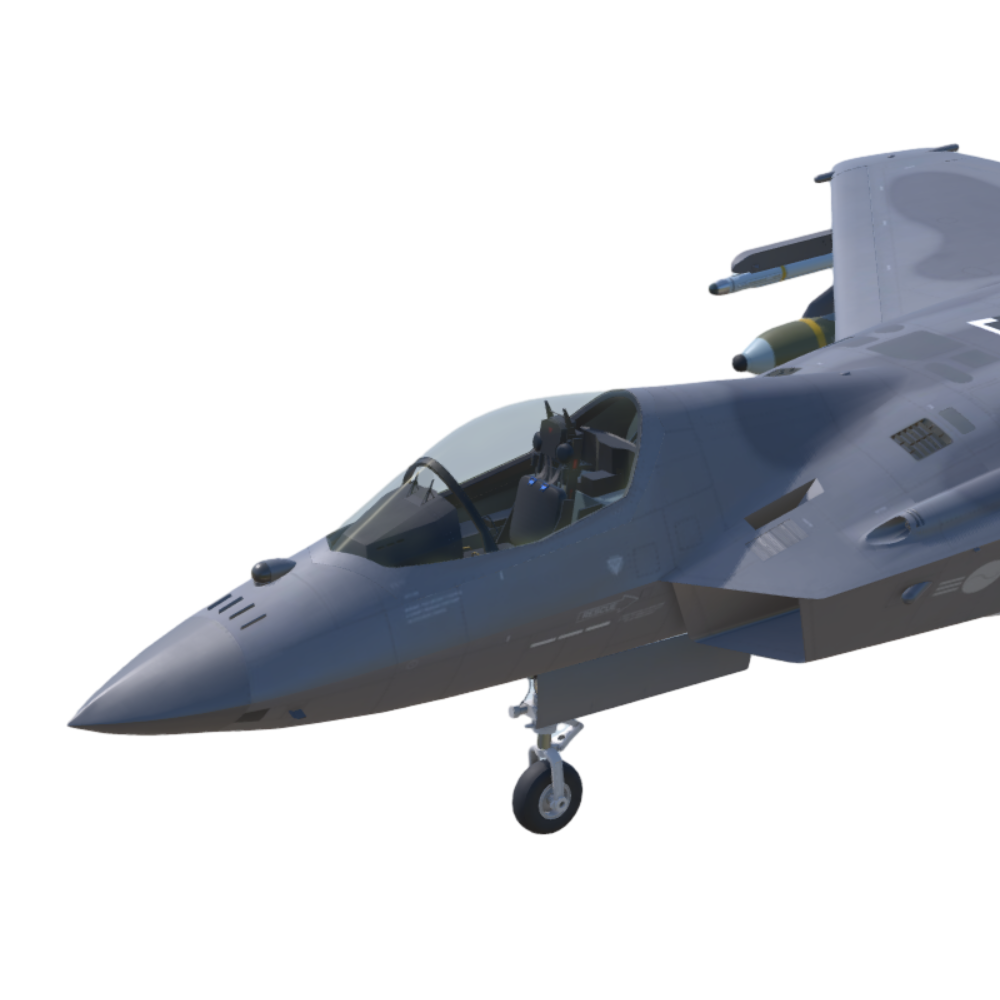 Grey Blue KF-21 Fighter 3D Model