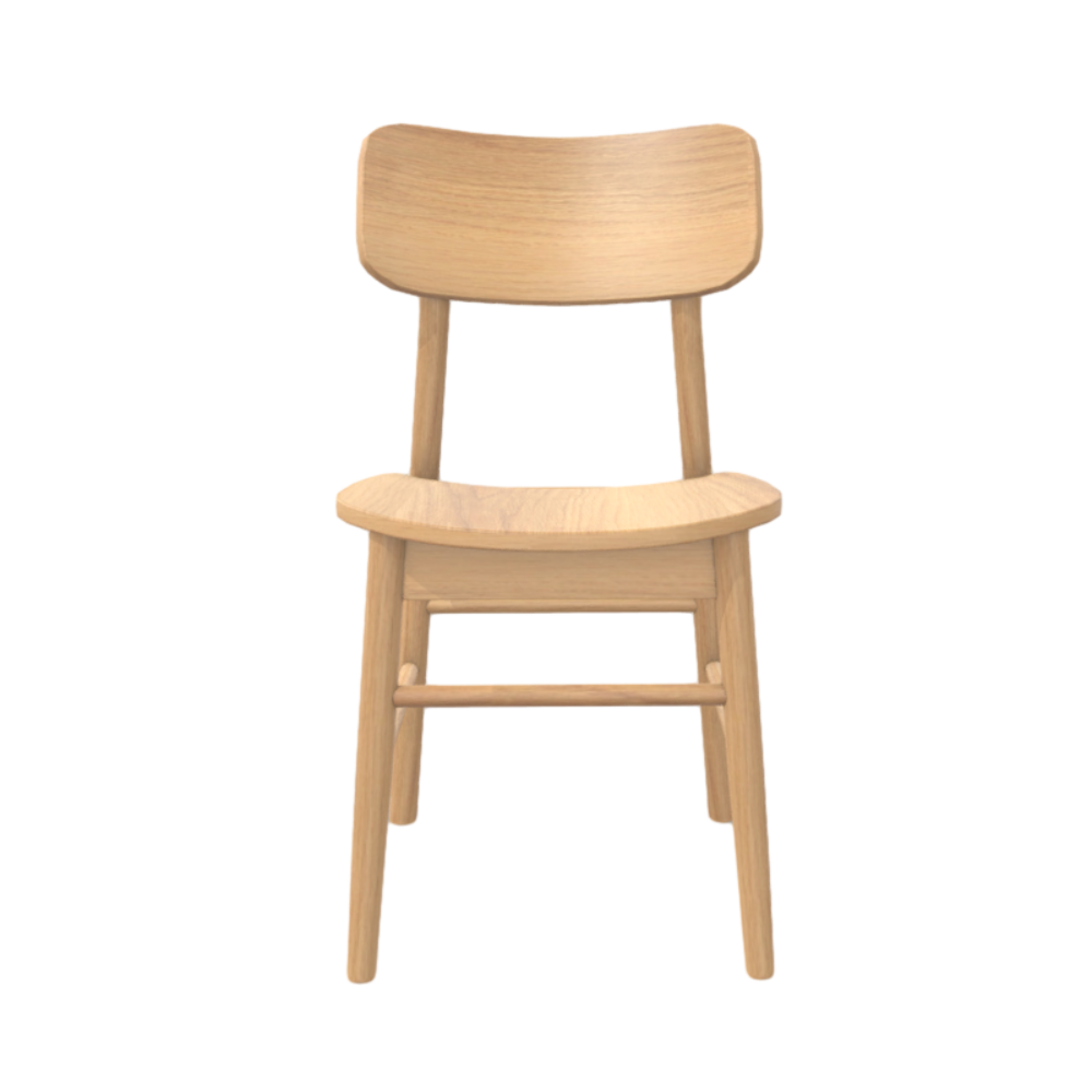 Simple and generous solid wood chair 3D model