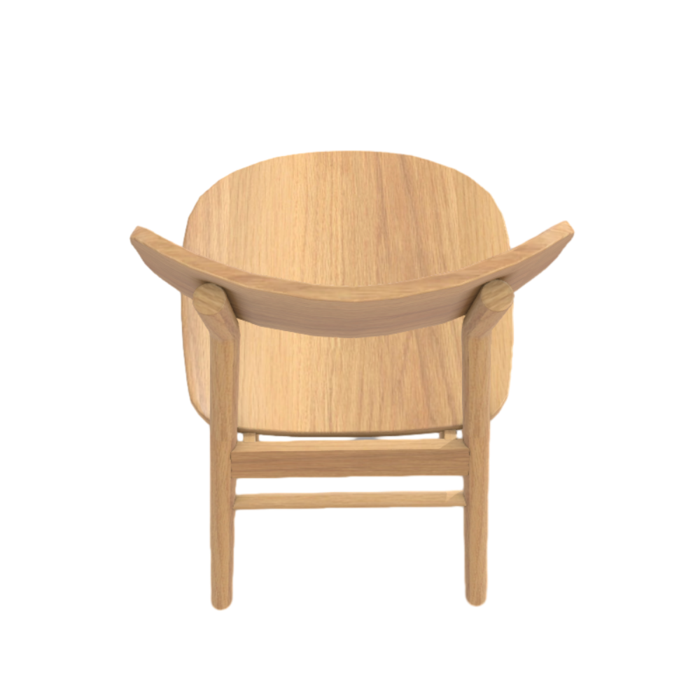Simple and generous solid wood chair 3D model