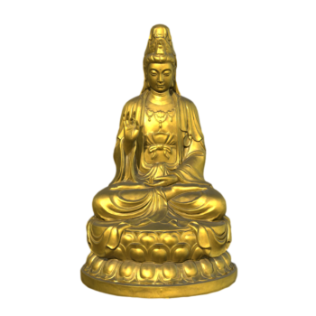 3D model of Guanyin Buddha in pure gold