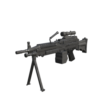 Military Weapon Belt Aiming Machine Gun 3D Model