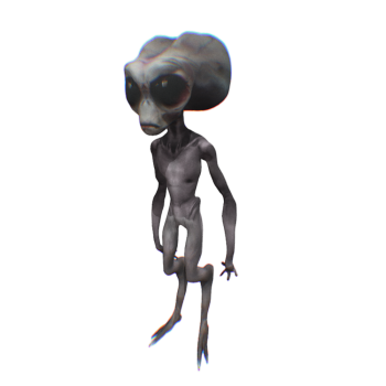 3D animated model of the alien walking in a strode