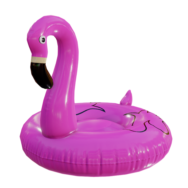 a pink balloon swimming ring