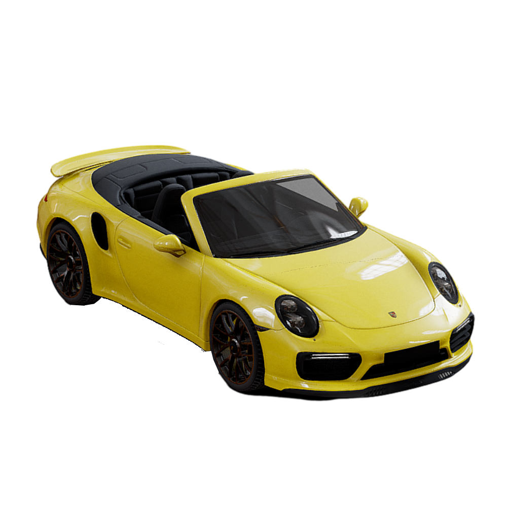 A yellow luxury sports car Ferrari racing model