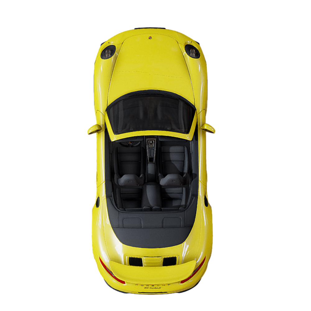 A yellow luxury sports car Ferrari racing model