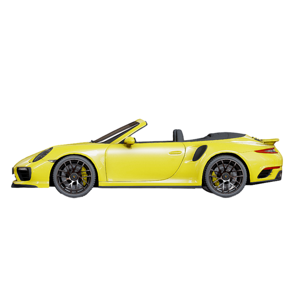 A yellow luxury sports car Ferrari racing model