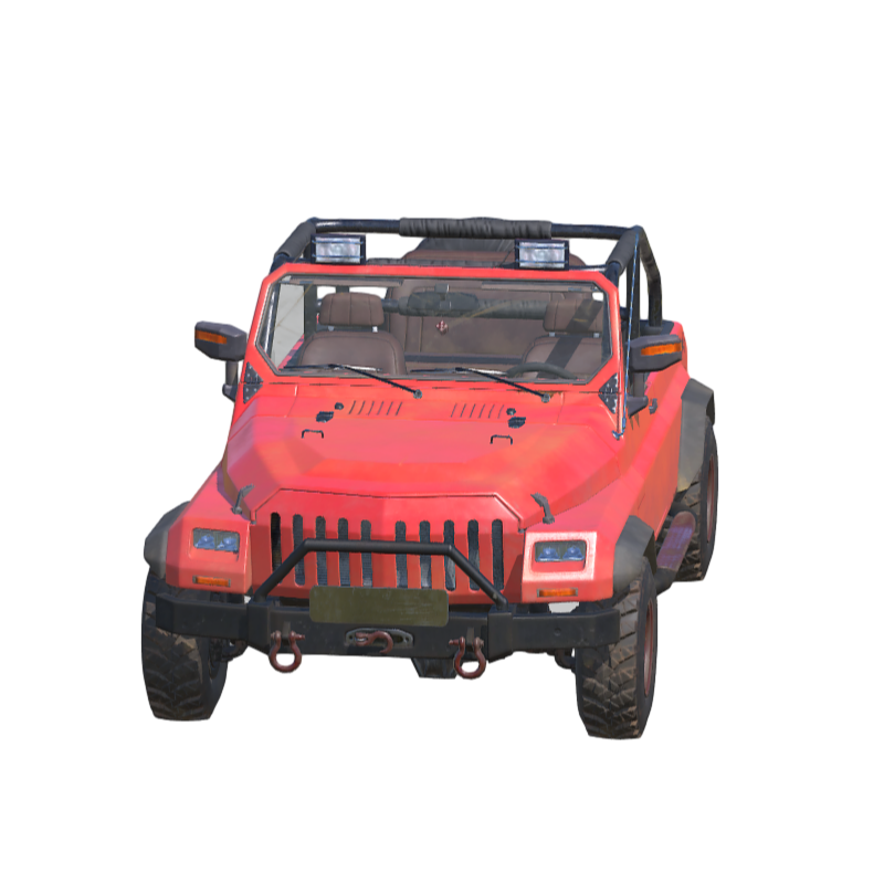 A Red Jeep Buggy 3D Model