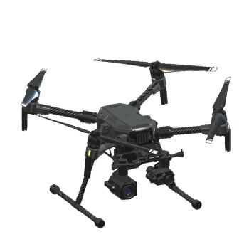 A 3D static model of an industrial aerial measurement drone.