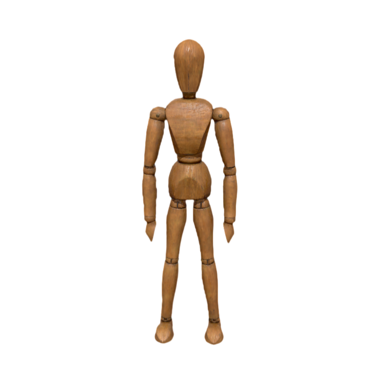 Humanoid puppet pose pendulum reference 3D model