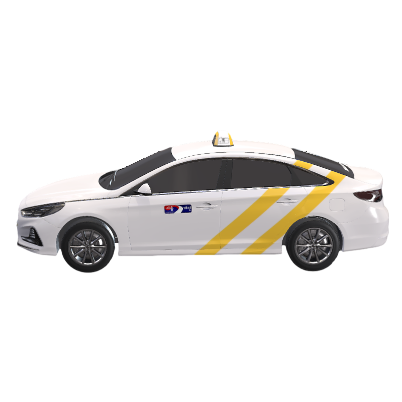 White Taxi Taxi Network Car 3D Model