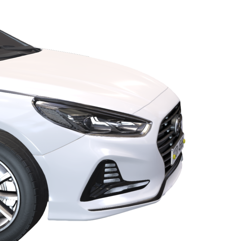 White Taxi Taxi Network Car 3D Model