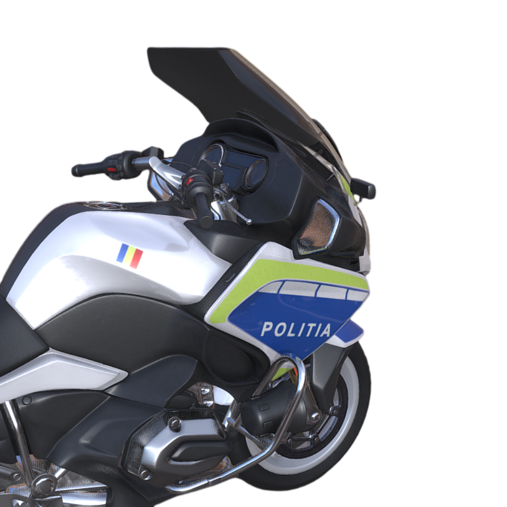 Two-wheeled police motorcycle AR model material