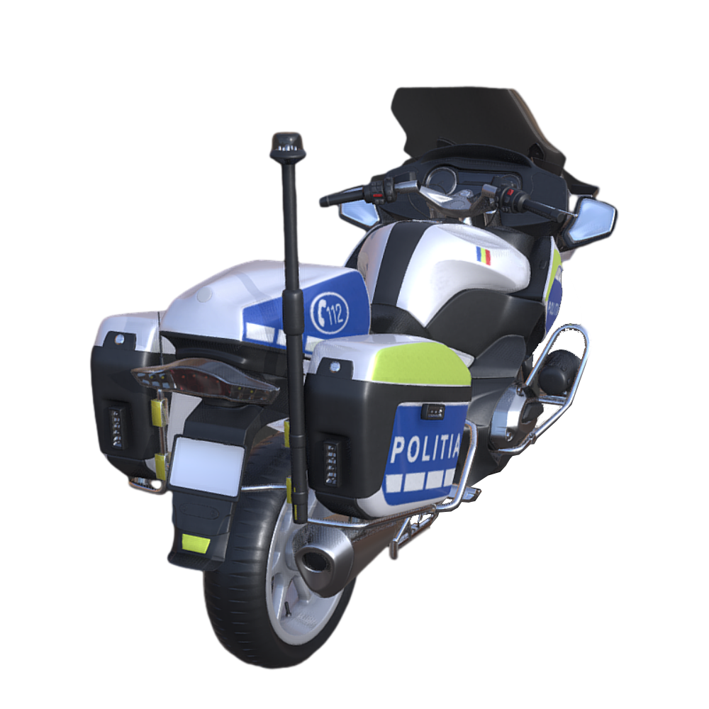 Two-wheeled police motorcycle AR model material