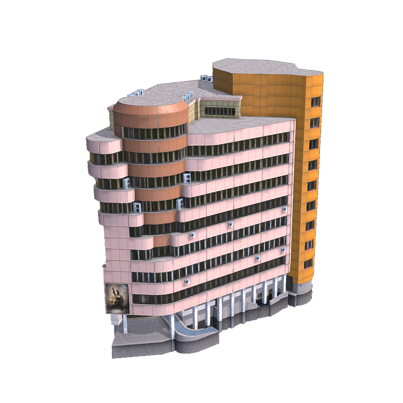 Modern city building high-rise 3D model material
