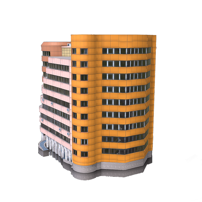 Modern city building high-rise 3D model material
