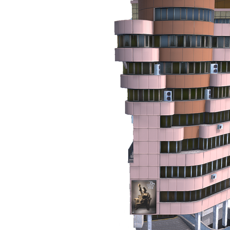 Modern city building high-rise 3D model material