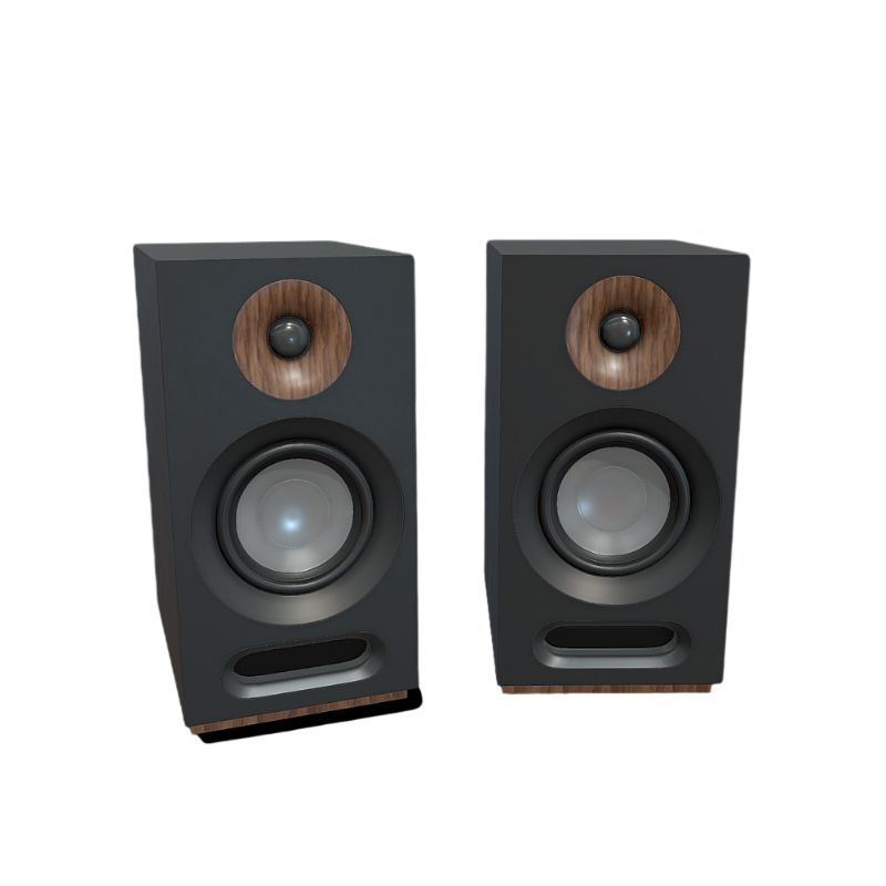 A pair of household wood grain sound 3D model