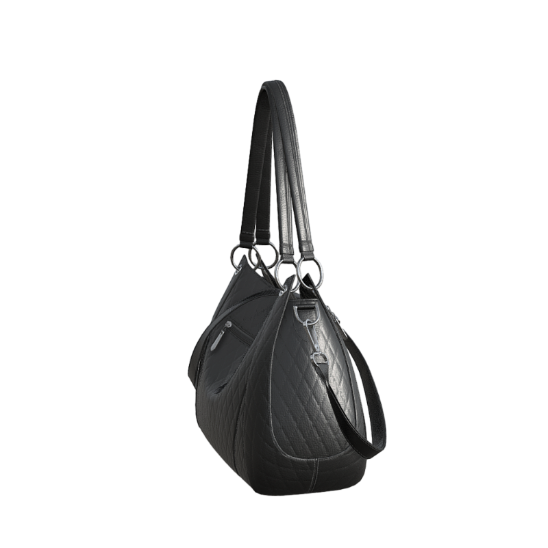 A black leather women's bag 3D model
