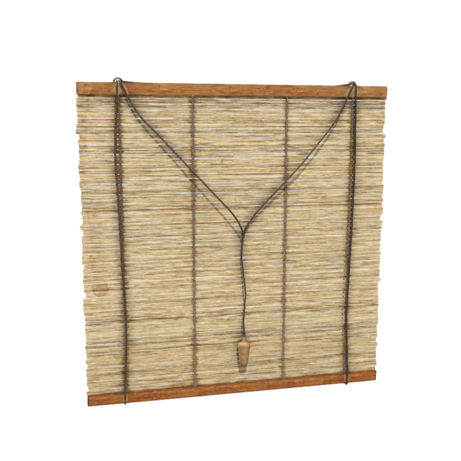 Natural Retro Bamboo Curtain 3D Model