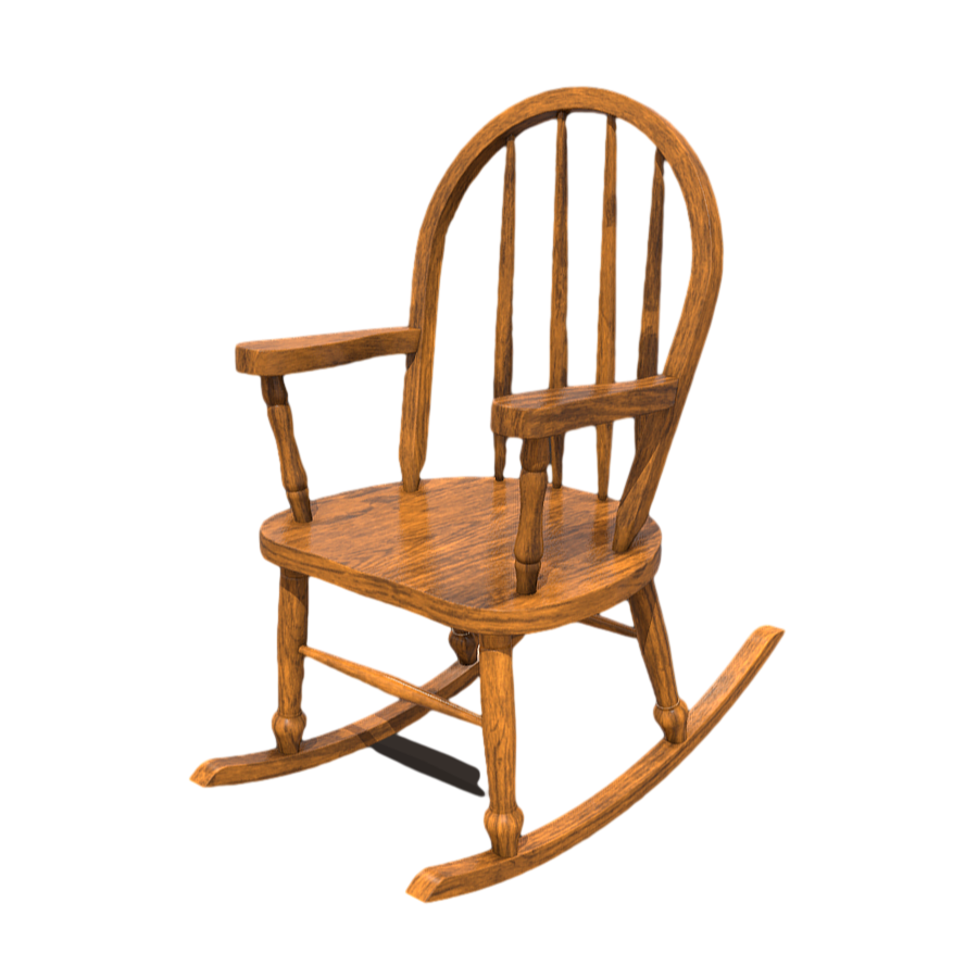 Solid wood simple rocking chair 3D model