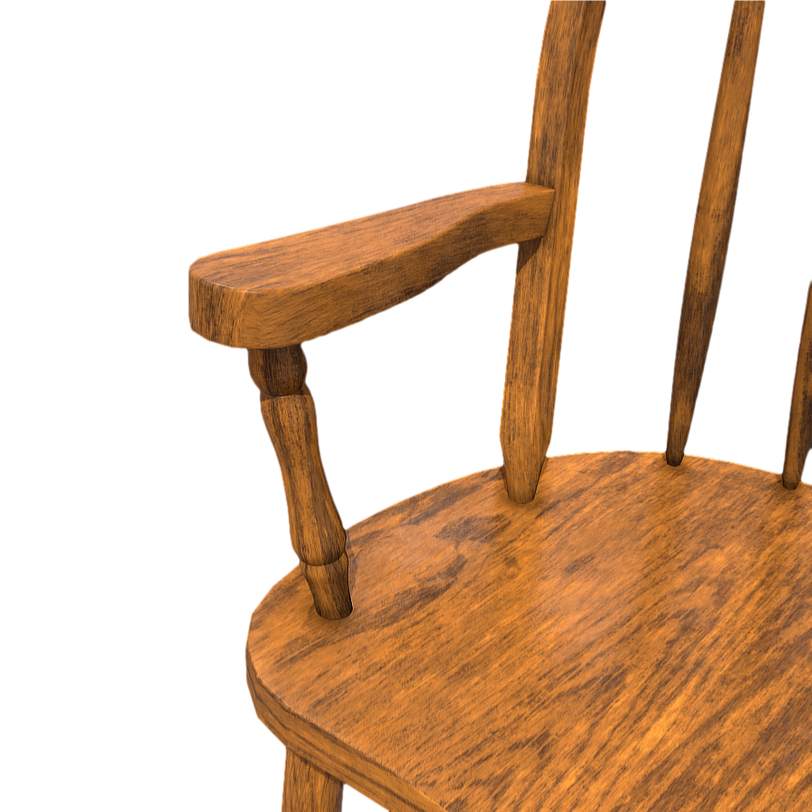 Solid wood simple rocking chair 3D model