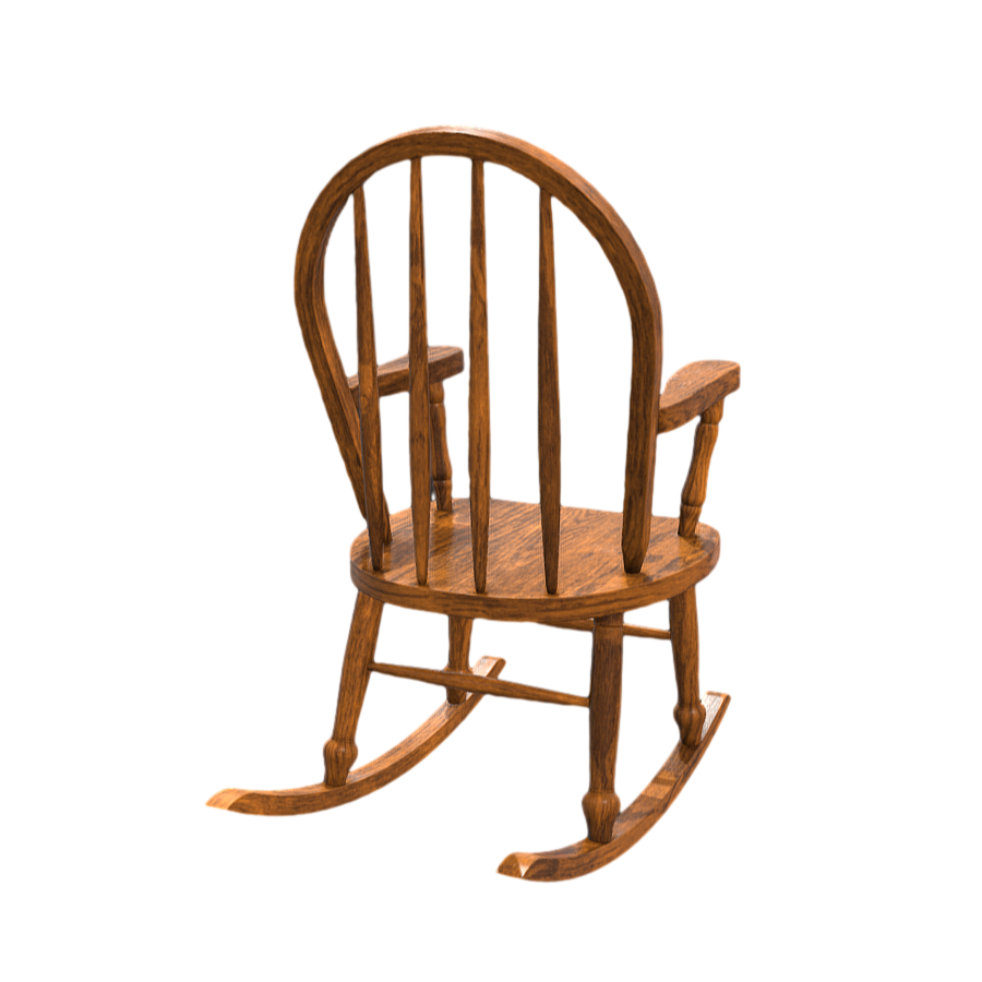 Solid wood simple rocking chair 3D model