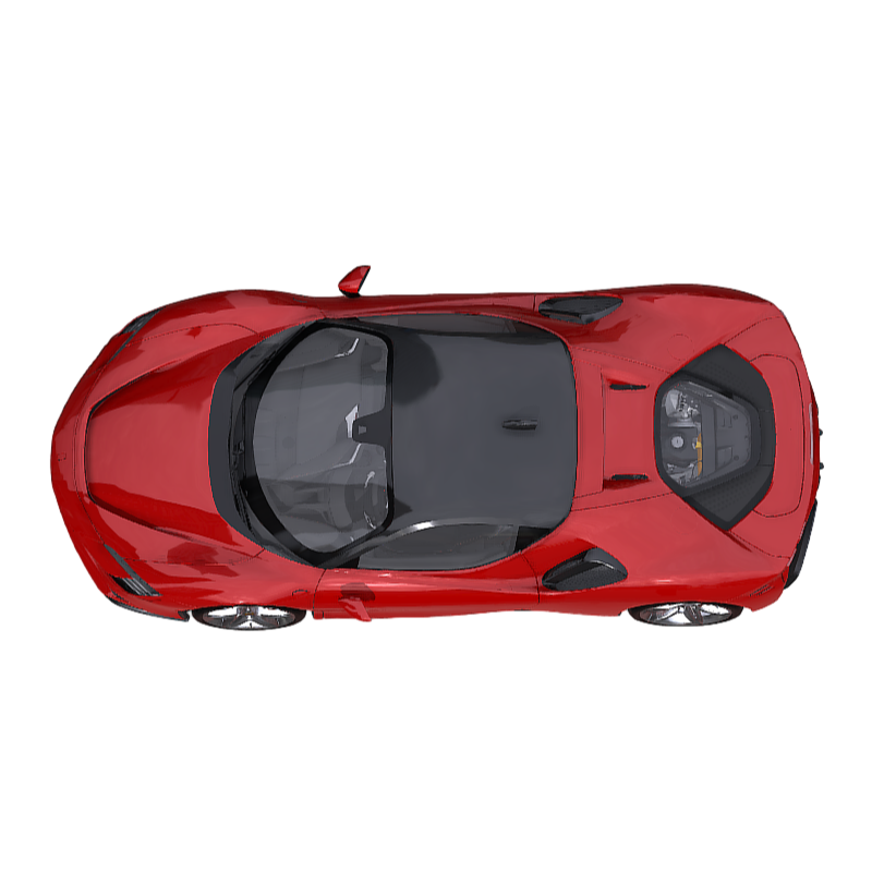 Red Super Run Luxury Car 3D Model