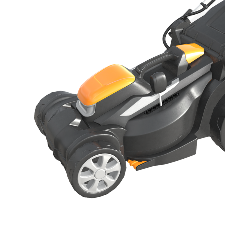 Hand-propelled electric lawn mower 3D model