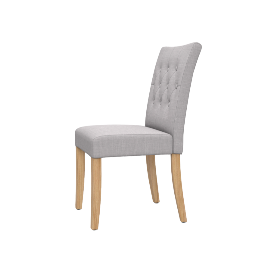 Grey and white solid wood dining chair