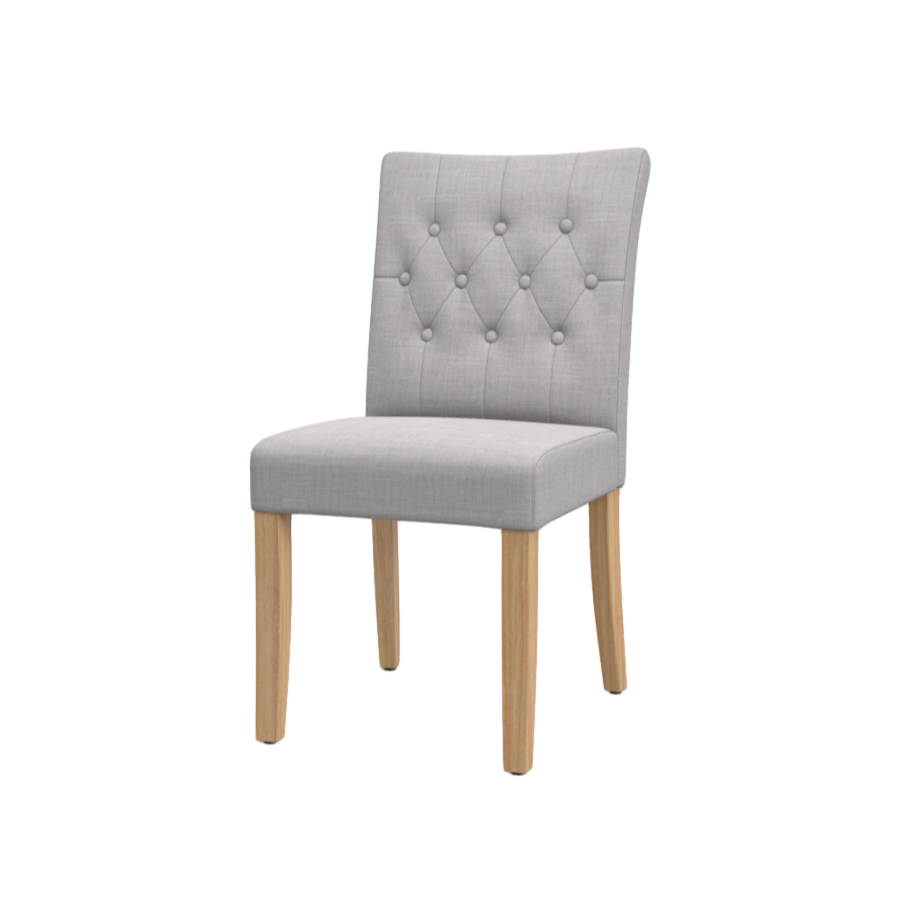 Grey and white solid wood dining chair