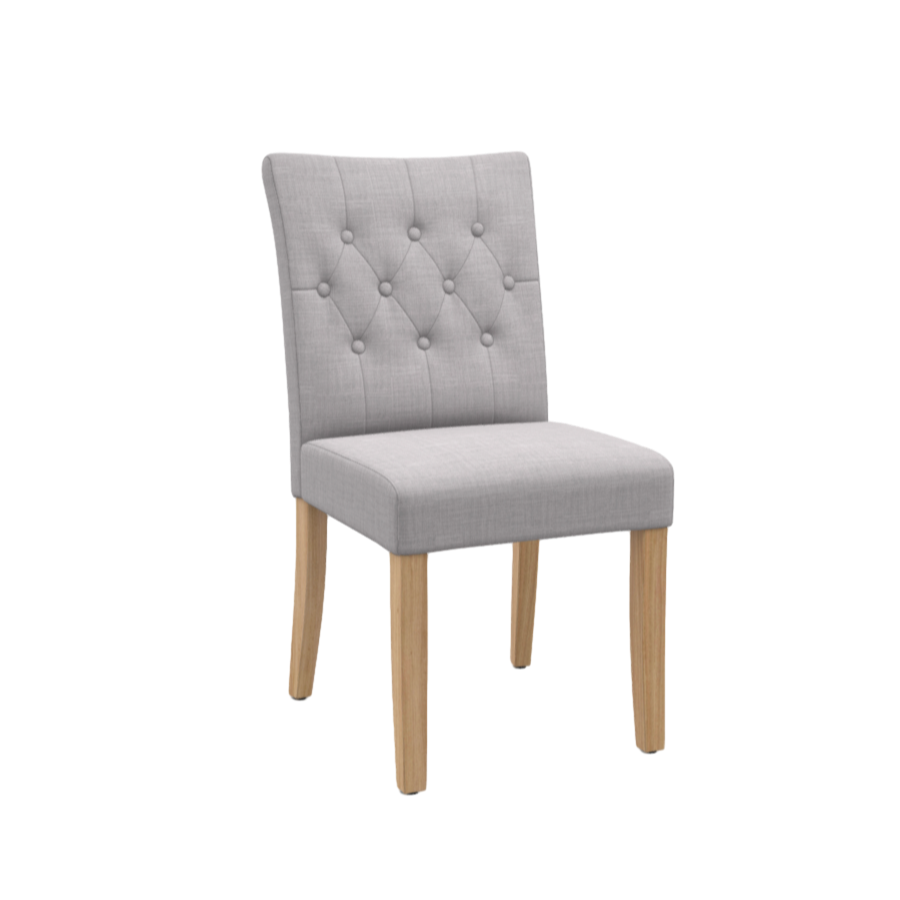 Grey and white solid wood dining chair