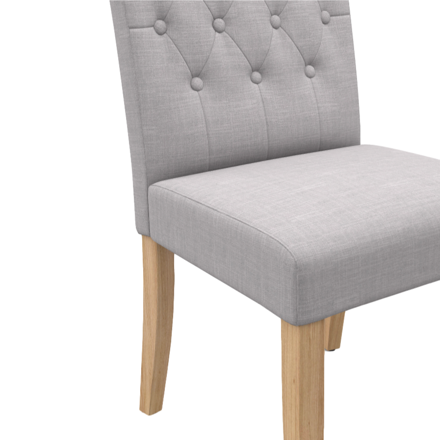 Grey and white solid wood dining chair