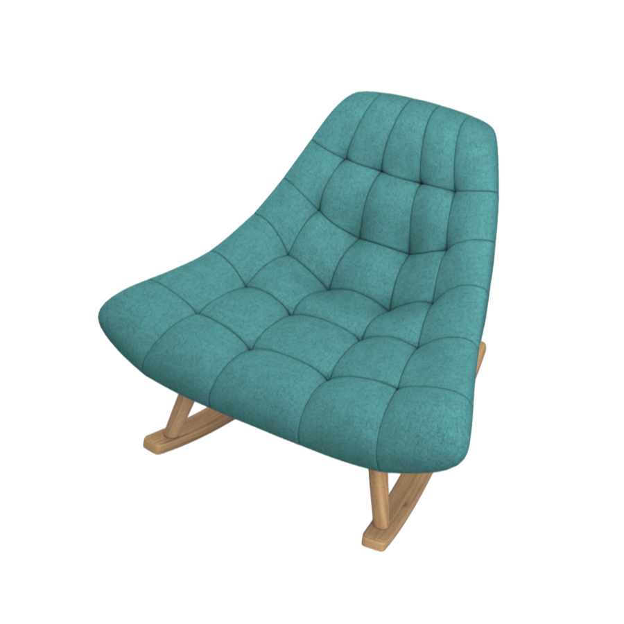 Blue and green sofa backrest rocking chair 3D model