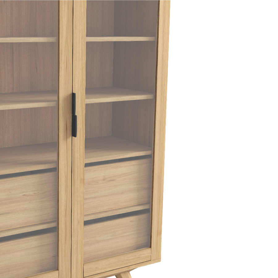 Simple solid wood furniture sideboard 3D model