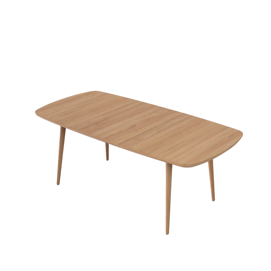 Simple modern solid wood dining table 3D model