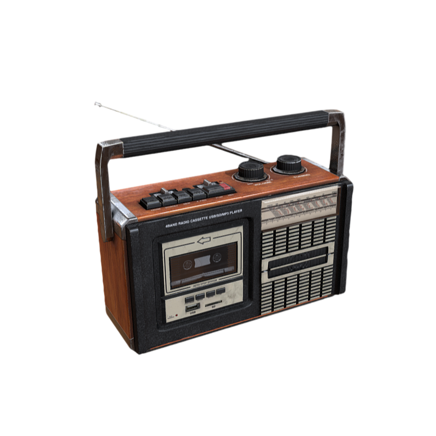 Antique Vintage Battery Radio 3D Model