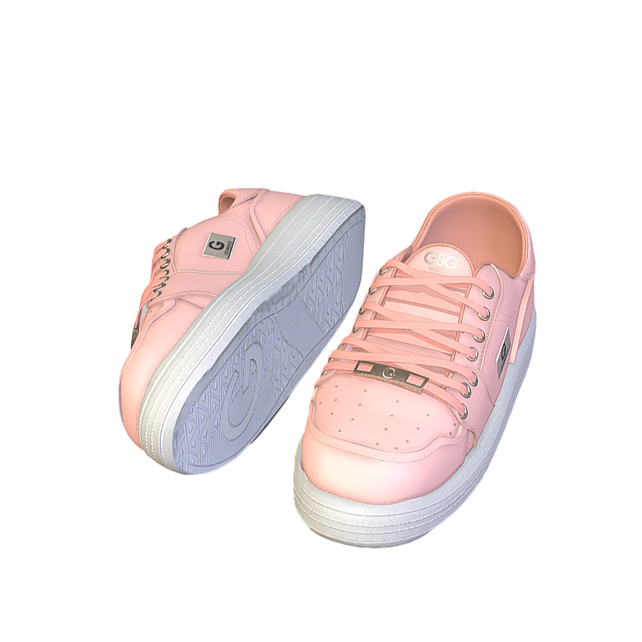 pink flat children's shoes 3D model