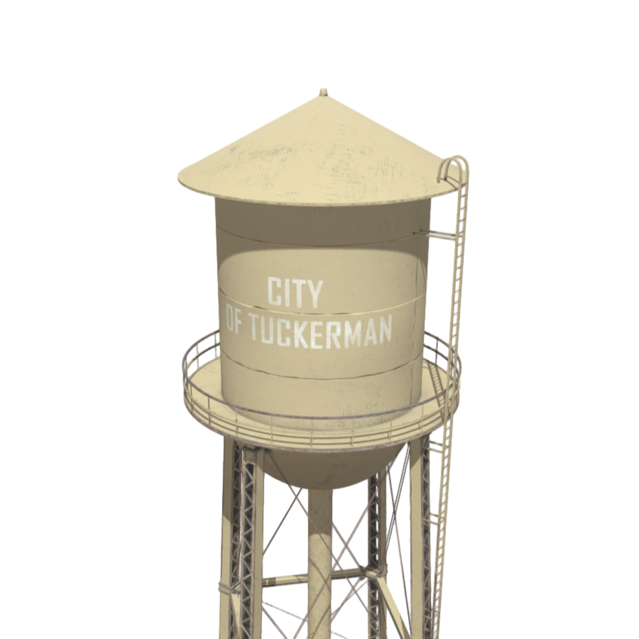 Outdoor water tower water supply facilities 3D model