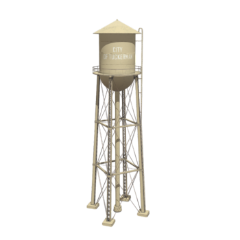 Outdoor water tower water supply facilities 3D model
