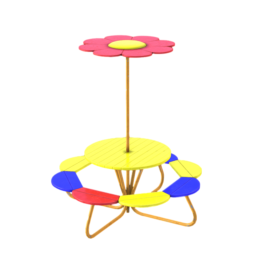 Outdoor Commercial Street Art Shape Round Table and Chair 3D Model