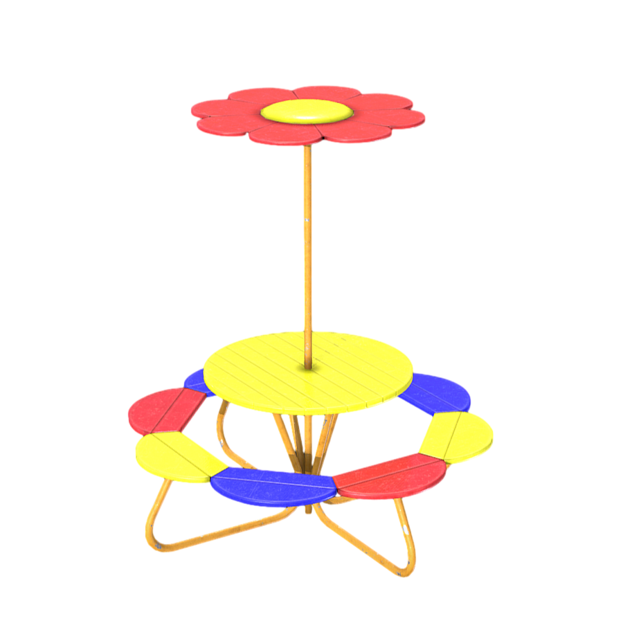 Outdoor Commercial Street Art Shape Round Table and Chair 3D Model