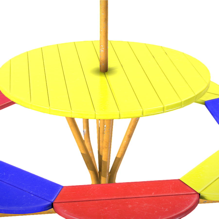 Outdoor Commercial Street Art Shape Round Table and Chair 3D Model