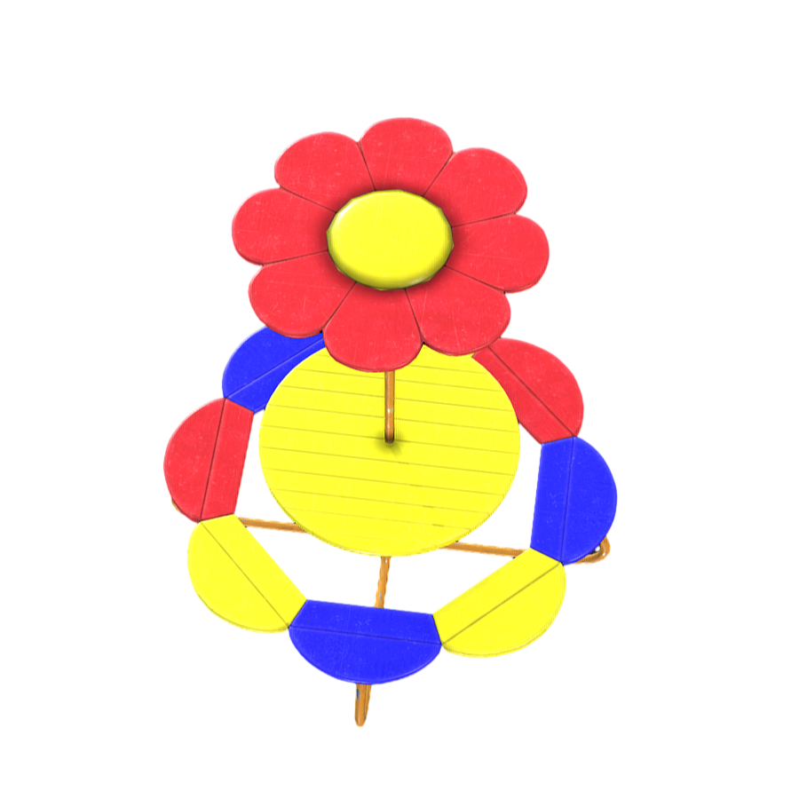 Outdoor Commercial Street Art Shape Round Table and Chair 3D Model