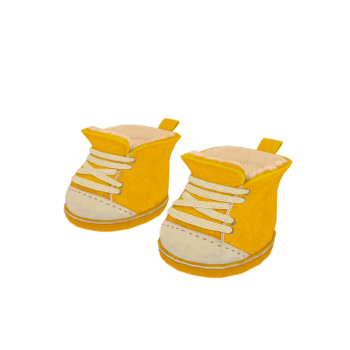 A Pair of Yellow Doll Cartoon Shoes 3D Model