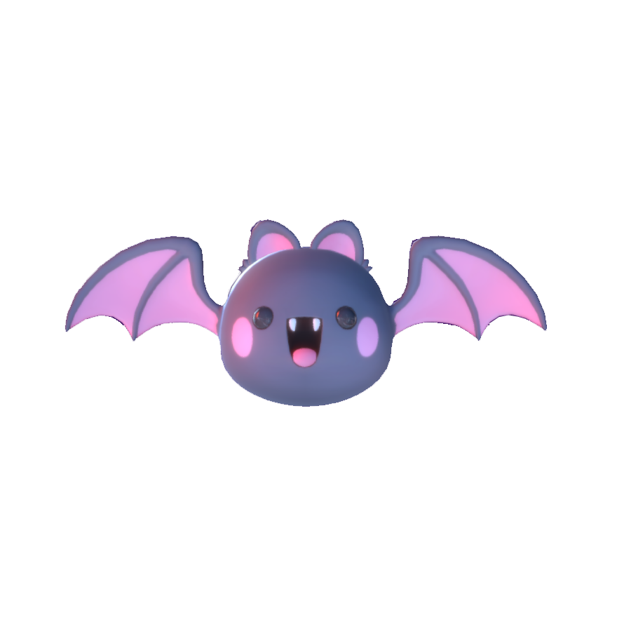 Q version of the cute cartoon little bat 3D model