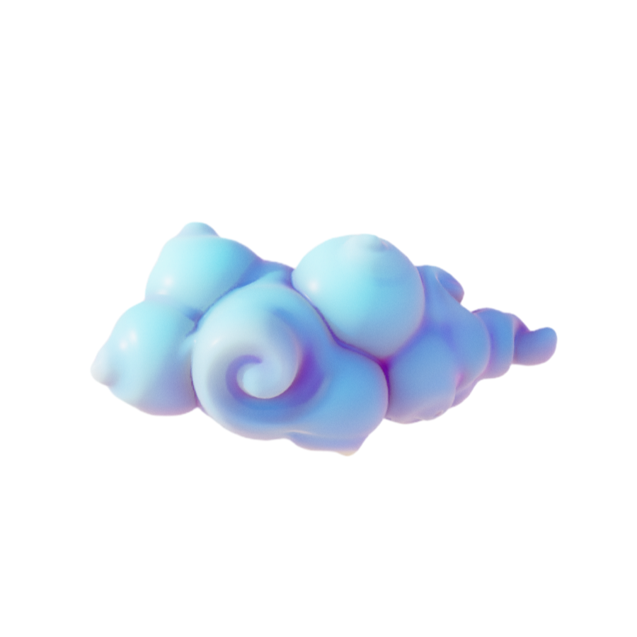 A cartoon shape cloud 3D model