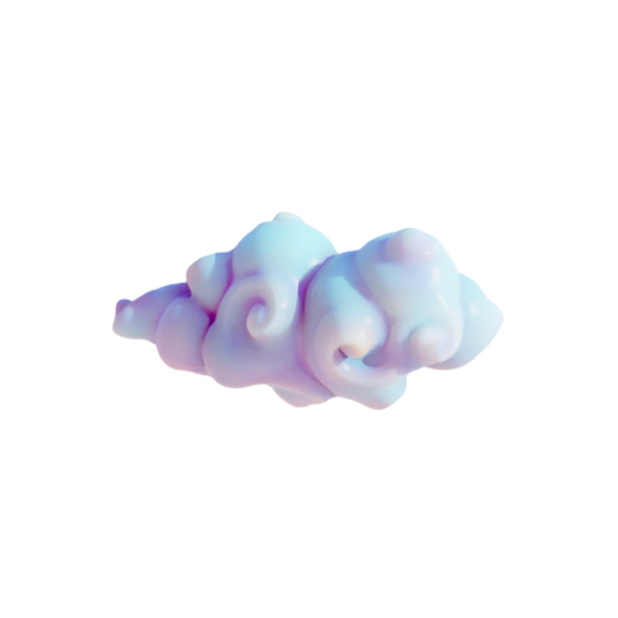 A cartoon shape cloud 3D model