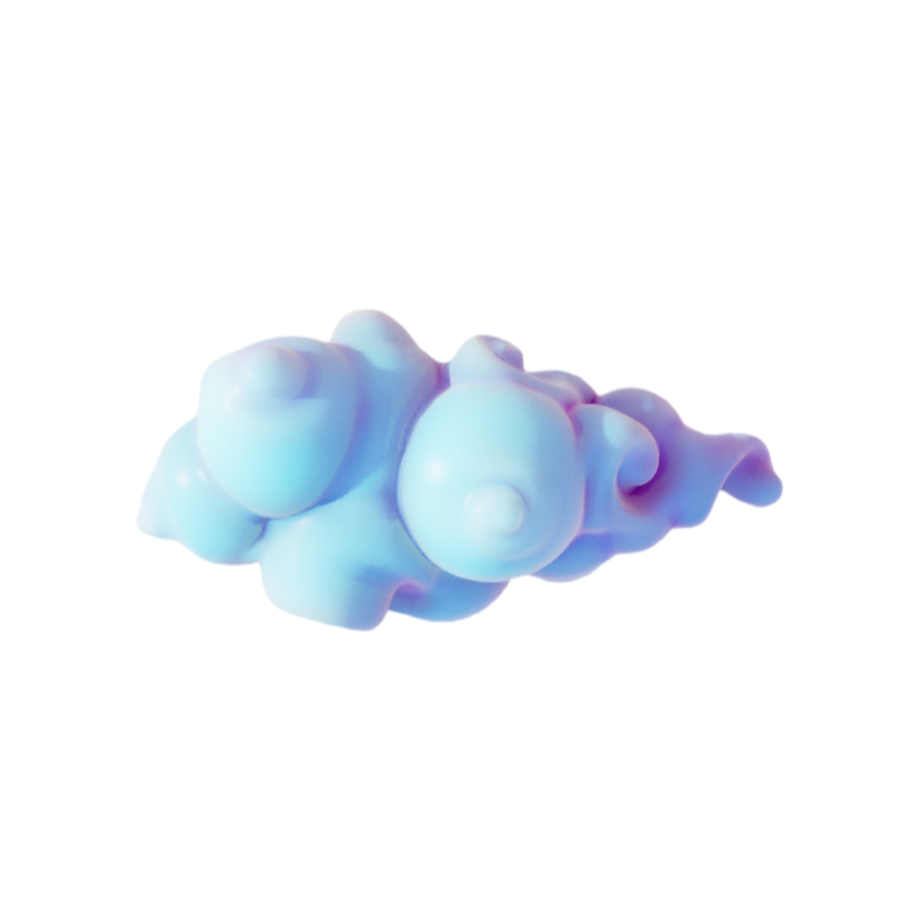 A cartoon shape cloud 3D model