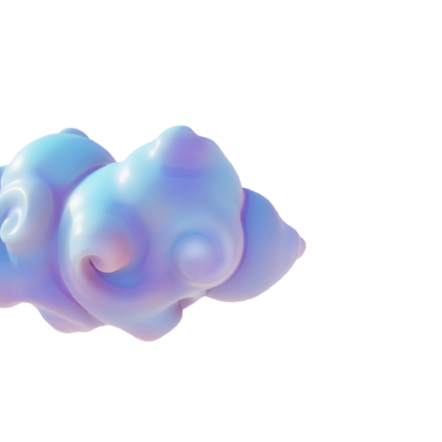 A cartoon shape cloud 3D model